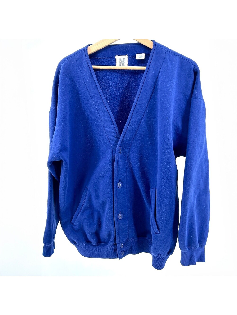 Vintage 90s Gap Royal Blue Fleece Oversized Cardigan